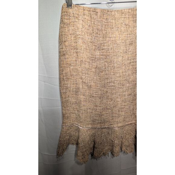 Anne Klein Women's Tweed Pencil Skirt Sz 4 Beige Cream Career Neutral Elevated - Picture 2 of 6